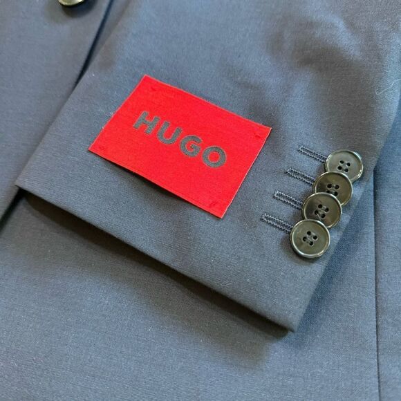 Hugo Boss Men's Blue Suit Jacket 36R Wool Stretch Regular Fit 2 Button Superflex - Picture 15 of 15